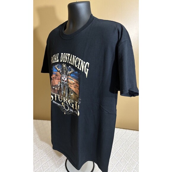 Sturgis Motorcycle Bike Rally Races 2020 COVID Social Distancing 2 Sided Tee XL - Picture 5 of 13